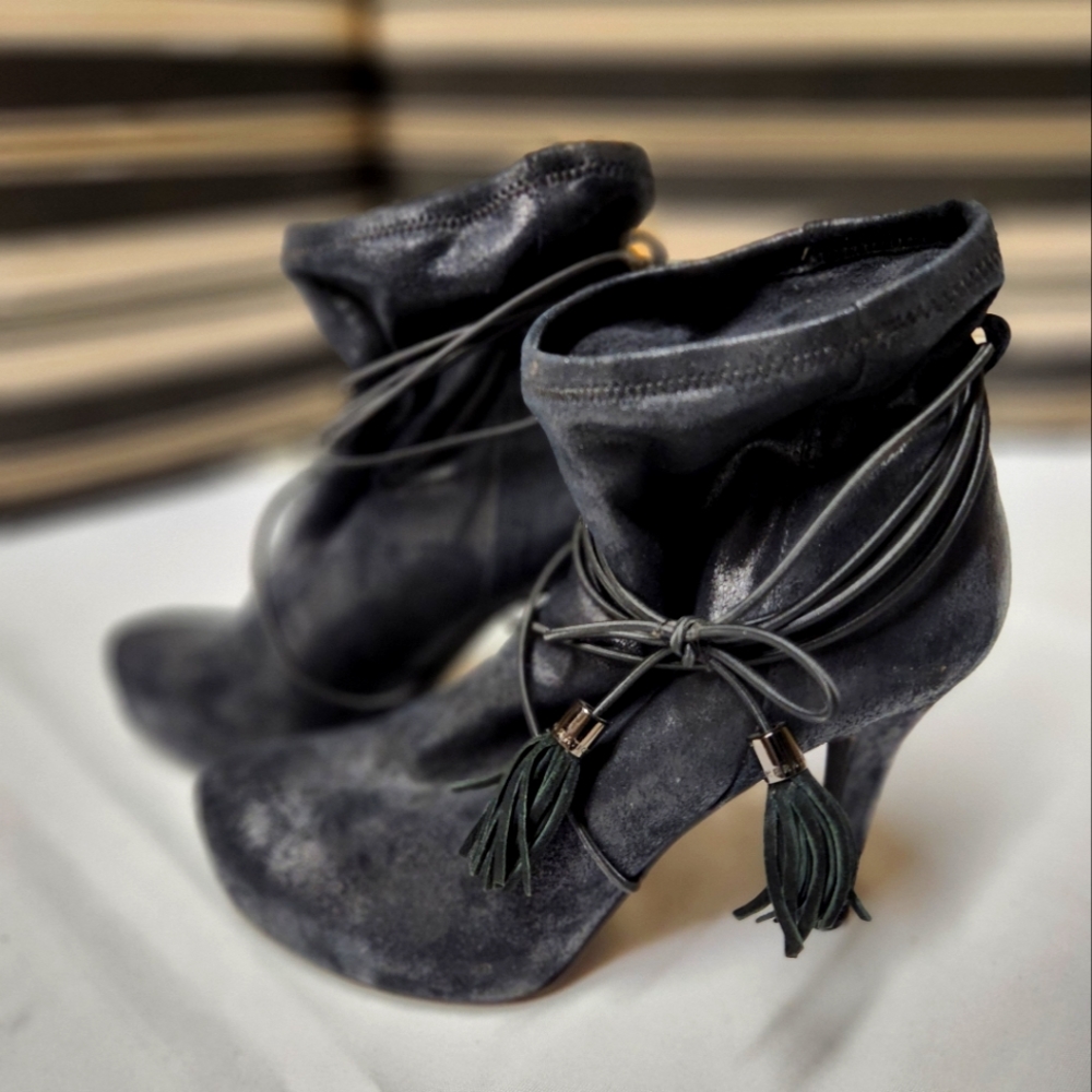 BCBG Shimmer Suede Ankle boot